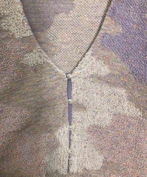Mame Kurogouchi（マメクロゴウチ）Mame Kurogouchi (マメクロゴウチ) Pastel Fog Knitted Cardigan/パステル フォグ ニットカーディガン パープル サイズ:1の古着・服飾アイテム