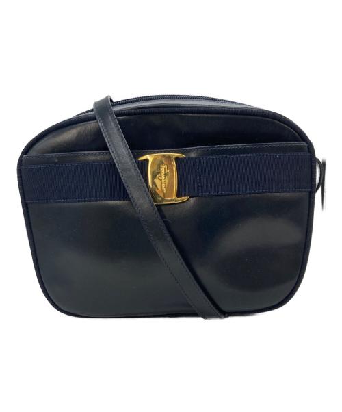 Salvatore Ferragamo（サルヴァトーレ フェラガモ）Salvatore Ferragamo (サルヴァトーレ フェラガモ) ヴァラショルダーバッグ ネイビーの古着・服飾アイテム