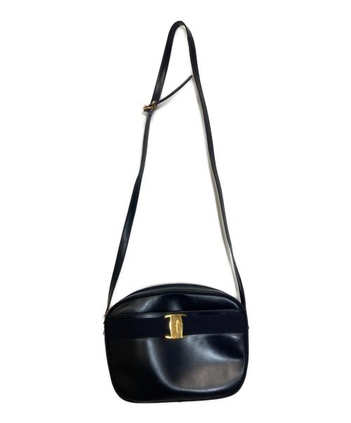 Salvatore Ferragamo（サルヴァトーレ フェラガモ）Salvatore Ferragamo (サルヴァトーレ フェラガモ) ヴァラショルダーバッグ ネイビーの古着・服飾アイテム