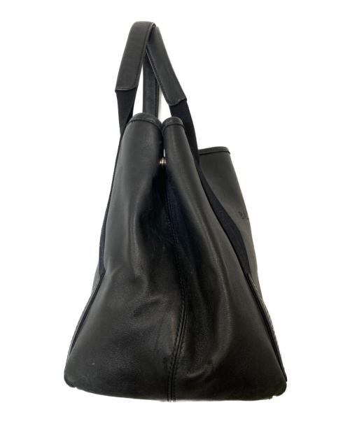 BALENCIAGA（バレンシアガ）BALENCIAGA (バレンシアガ) ネイビーカバスS レザーハンドバッグ ブラックの古着・服飾アイテム