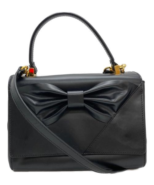 RED VALENTINO（レッドヴァレンティノ）RED VALENTINO (レッドヴァレンティノ) リボン ショルダーバッグ ブラックの古着・服飾アイテム