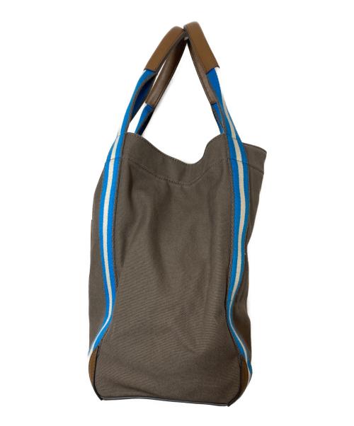 ANYA HINDMARCH（アニヤ・ハインドマーチ）ANYA HINDMARCH (アニヤ・ハインドマーチ) Pont Tote Small Patch Logo in Medium Grey Canbas グレー×ブルーの古着・服飾アイテム