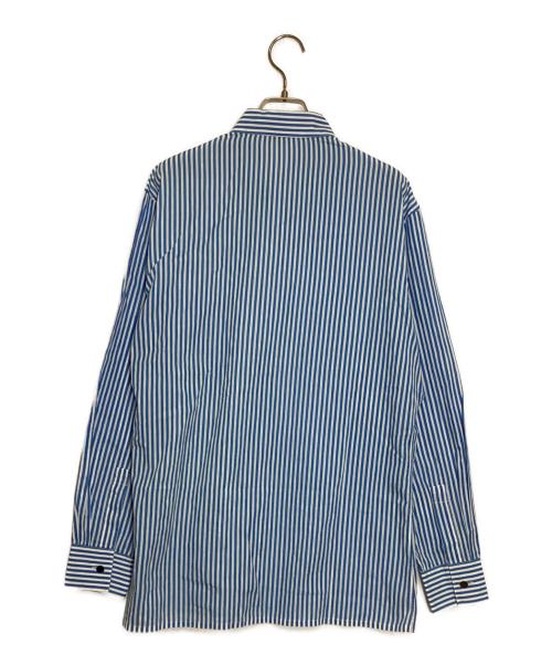 HERMES（エルメス）HERMES (エルメス) セリエボタンストライプシャツ ブルー×ホワイト サイズ:15 3/4の古着・服飾アイテム