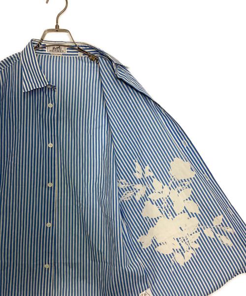 HERMES（エルメス）HERMES (エルメス) セリエボタンストライプシャツ ブルー×ホワイト サイズ:15 3/4の古着・服飾アイテム