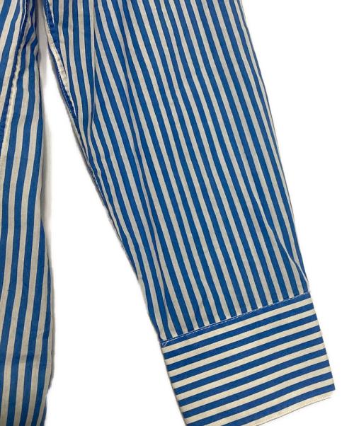 HERMES（エルメス）HERMES (エルメス) セリエボタンストライプシャツ ブルー×ホワイト サイズ:15 3/4の古着・服飾アイテム