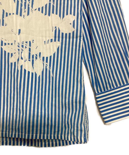 HERMES（エルメス）HERMES (エルメス) セリエボタンストライプシャツ ブルー×ホワイト サイズ:15 3/4の古着・服飾アイテム