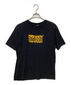 stussyステューシー）の古着「ロゴプリントTシャツ」｜ブラック