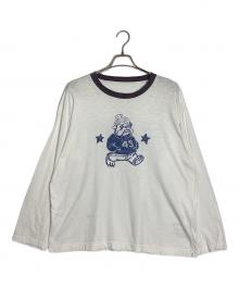45R（フォーティファイブ・アール）の古着「908プリントヨックネックTシャツブルドッグTシャツ」｜ホワイト