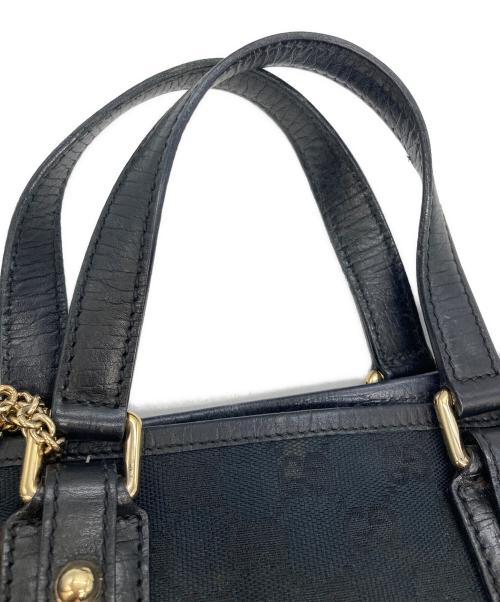 GUCCI（グッチ）GUCCI (グッチ) GGキャンバスシェリーラインハンドバッグ ブラックの古着・服飾アイテム