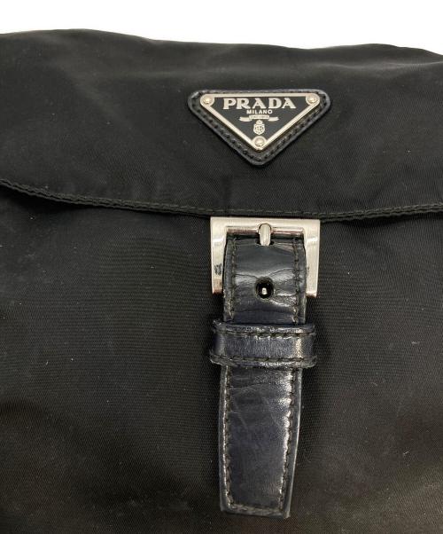 PRADA（プラダ）PRADA (プラダ) ナイロンフラップショルダーバッグ ブラックの古着・服飾アイテム