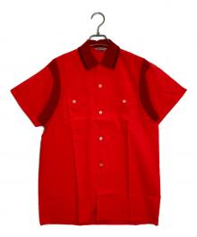 SunBros&Co.（サンブロス アンド カンパニー）の古着「ダブルポケット切替半袖シャツ」｜レッド