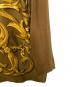 中古・古着 HERMES (エルメス) カシミヤ混ニット切替 スカーフ柄 ポロシャツ ブラウン×イエロー サイズ:L：30000円