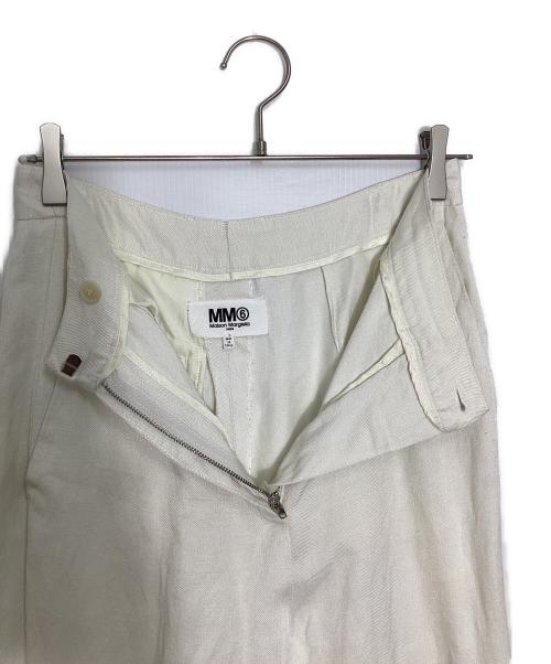 MM6 Maison Margiela（エムエムシックスメゾンマルジェラ）MM6 Maison Margiela (エムエムシックスメゾンマルジェラ) リネン混パンツ ホワイト サイズ:38の古着・服飾アイテム