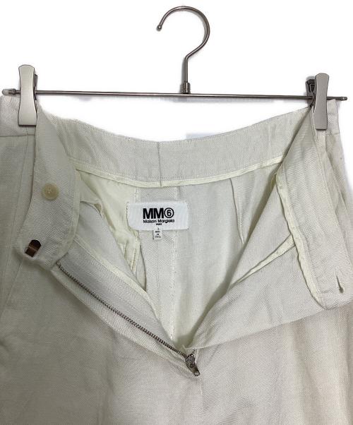 MM6 Maison Margiela（エムエムシックスメゾンマルジェラ）MM6 Maison Margiela (エムエムシックスメゾンマルジェラ) リネン混パンツ ホワイト サイズ:38の古着・服飾アイテム