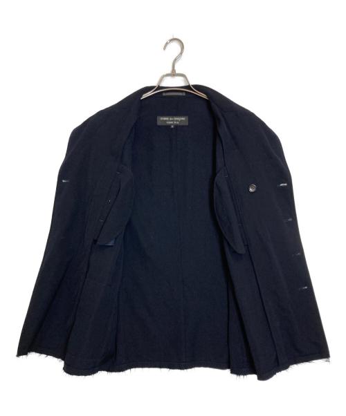 COMME des GARCONS HOMME PLUS（コムデギャルソンオムプリュス）COMME des GARCONS HOMME PLUS (コムデギャルソンオムプリュス) 縮絨 ピークドラペルカットオフダブルジャケット ネイビー サイズ:Ｍの古着・服飾アイテム