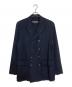 COMME des GARCONS HOMME PLUS（コムデギャルソンオムプリュス）の古着「縮絨 ピークドラペルカットオフダブルジャケット」｜ネイビー