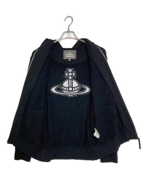 Vivienne Westwood man（ヴィヴィアン ウェストウッド マン）Vivienne Westwood man (ヴィヴィアン ウェストウッド マン) “CHENILLE ORB” ジップパーカー ブラック サイズ:48の古着・服飾アイテム