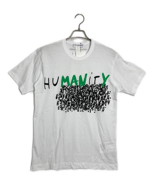 COMME des GARCONS SHIRT（コムデギャルソンシャツ）COMME des GARCONS SHIRT (コムデギャルソンシャツ) プリントTシャツ ホワイト サイズ:Ｌ 未使用品の古着・服飾アイテム