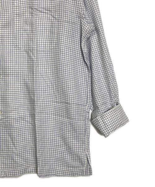 Christian Dior MONSIEUR SPORTS（クリスチャンディオールムッシュ）Christian Dior MONSIEUR SPORTS (クリスチャンディオールムッシュ) 開襟グラフチェックシャツ ホワイト×ブルー サイズ:Ｌの古着・服飾アイテム