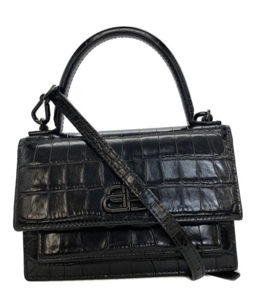 BALENCIAGA（バレンシアガ）BALENCIAGA (バレンシアガ) クロコ型押し シャープバッグXS ブラックの古着・服飾アイテム