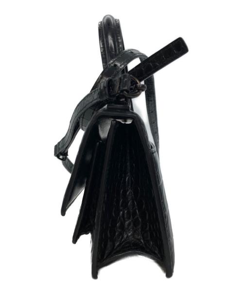 BALENCIAGA（バレンシアガ）BALENCIAGA (バレンシアガ) クロコ型押し シャープバッグXS ブラックの古着・服飾アイテム