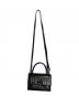 中古・古着 BALENCIAGA (バレンシアガ) クロコ型押し シャープバッグXS ブラック：55000円