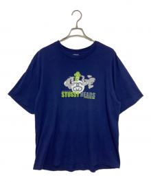 stussy（ステューシー）の古着「USA製SSリンクロゴプリントTシャツ」｜ネイビー