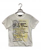 COMME des GARCONSコムデギャルソン）の古着「メッセージ プリントTシャツ」｜ホワイト