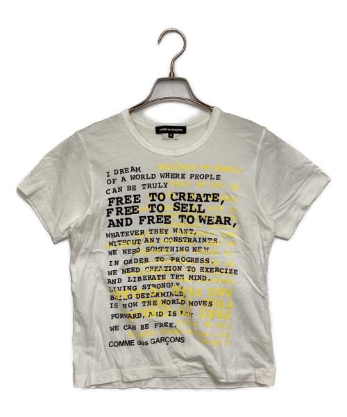 COMME des GARCONS（コムデギャルソン）COMME des GARCONS (コムデギャルソン) メッセージ プリントTシャツ ホワイト サイズ:Sの古着・服飾アイテム