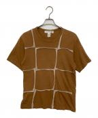COMME des GARCONS SHIRTコムデギャルソンシャツ）の古着「カットオフ切替Tシャツ」｜ブラウン×ベージュ
