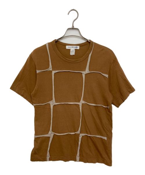COMME des GARCONS SHIRT（コムデギャルソンシャツ）COMME des GARCONS SHIRT (コムデギャルソンシャツ) カットオフ切替Tシャツ ブラウン×ベージュ サイズ:Ｍの古着・服飾アイテム