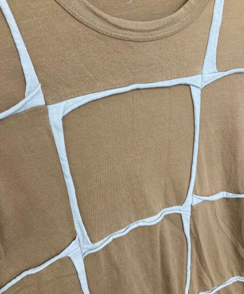 COMME des GARCONS SHIRT（コムデギャルソンシャツ）COMME des GARCONS SHIRT (コムデギャルソンシャツ) カットオフ切替Tシャツ ブラウン×ベージュ サイズ:Ｍの古着・服飾アイテム