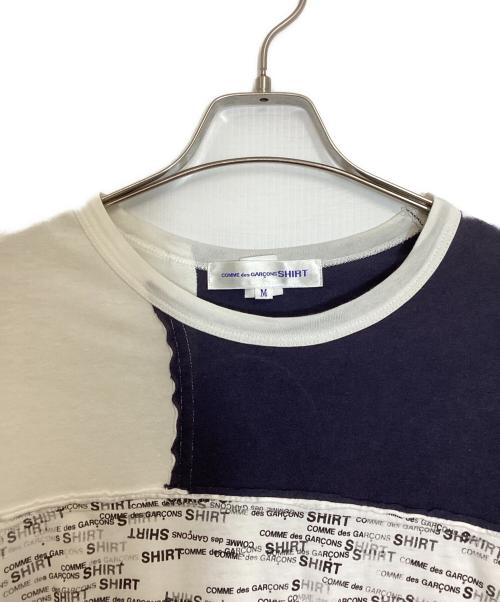 COMME des GARCONS SHIRT（コムデギャルソンシャツ）COMME des GARCONS SHIRT (コムデギャルソンシャツ) マルチ切替Tシャツ ネイビー×ホワイト サイズ:Mの古着・服飾アイテム