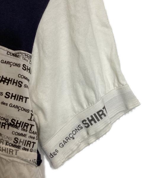 COMME des GARCONS SHIRT（コムデギャルソンシャツ）COMME des GARCONS SHIRT (コムデギャルソンシャツ) マルチ切替Tシャツ ネイビー×ホワイト サイズ:Mの古着・服飾アイテム