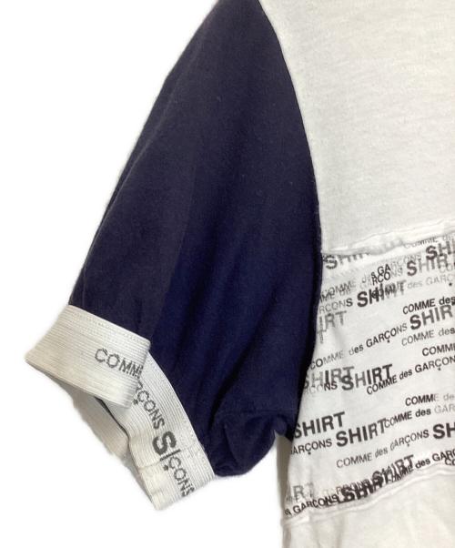 COMME des GARCONS SHIRT（コムデギャルソンシャツ）COMME des GARCONS SHIRT (コムデギャルソンシャツ) マルチ切替Tシャツ ネイビー×ホワイト サイズ:Mの古着・服飾アイテム
