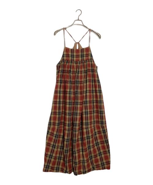 Curensology（カレンソロジー）Curensology (カレンソロジー) キャミソールワンピース レッド×イエロー×ブラック サイズ:FREEの古着・服飾アイテム