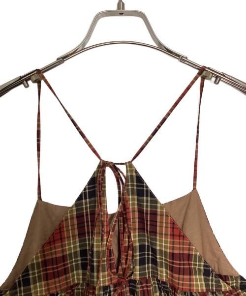 Curensology（カレンソロジー）Curensology (カレンソロジー) キャミソールワンピース レッド×イエロー×ブラック サイズ:FREEの古着・服飾アイテム