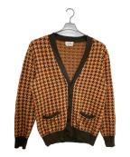 HERMESエルメス）の古着「カシミヤ混千鳥柄カーディガン」｜オレンジ×ブラウン