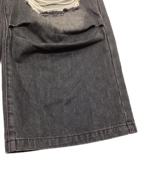 TAKE CARE（テイク ケア）TAKE CARE (テイク ケア) ダメージ加工クロップドデニムパンツ ブラック サイズ:Lの古着・服飾アイテム