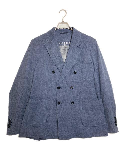 CIRCOLO 1901（チルコロ1901）CIRCOLO 1901 (チルコロ1901) ストレッチジャージーダブルジャケット ブルー サイズ:50の古着・服飾アイテム