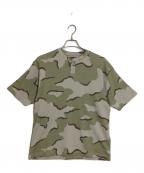 BEAMS Tビームス ティー）の古着「Camo Waffle Henley Neck T-shirt/カモ ワッフル ヘンリー ネック ティーシャツ」｜カーキ×ベージュ