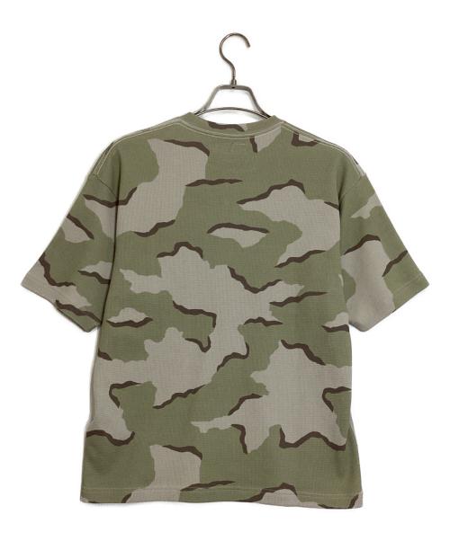 BEAMS T（ビームス ティー）BEAMS T (ビームス ティー) Camo Waffle Henley Neck T-shirt/カモ ワッフル ヘンリー ネック ティーシャツ カーキ×ベージュ サイズ:S 未使用品の古着・服飾アイテム