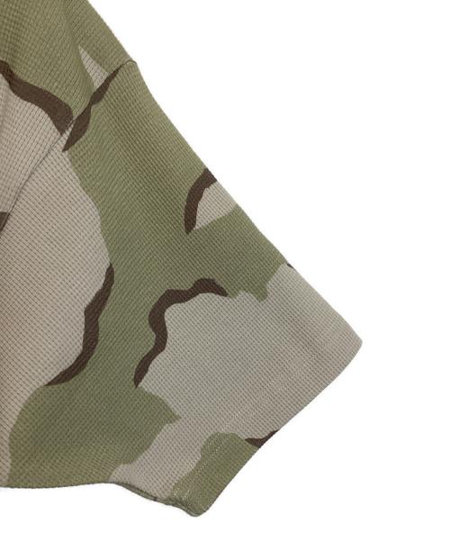 BEAMS T（ビームス ティー）BEAMS T (ビームス ティー) Camo Waffle Henley Neck T-shirt/カモ ワッフル ヘンリー ネック ティーシャツ カーキ×ベージュ サイズ:S 未使用品の古着・服飾アイテム