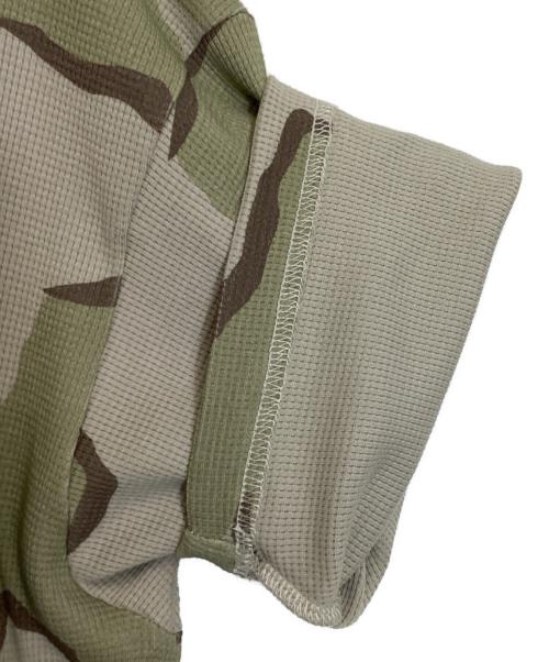 BEAMS T（ビームス ティー）BEAMS T (ビームス ティー) Camo Waffle Henley Neck T-shirt/カモ ワッフル ヘンリー ネック ティーシャツ カーキ×ベージュ サイズ:S 未使用品の古着・服飾アイテム