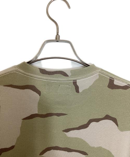 BEAMS T（ビームス ティー）BEAMS T (ビームス ティー) Camo Waffle Henley Neck T-shirt/カモ ワッフル ヘンリー ネック ティーシャツ カーキ×ベージュ サイズ:S 未使用品の古着・服飾アイテム