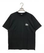 stussyステューシー）の古着「ロゴプリントTシャツ」｜ブラック