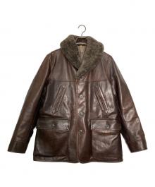 NIGEL CABOURN（ナイジェルケーボン）の古着「襟ボアホースハイドカーコート」｜ブラウン