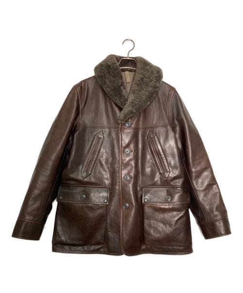 NIGEL CABOURN（ナイジェルケーボン）NIGEL CABOURN (ナイジェルケーボン) 襟ボアホースハイドカーコート ブラウン サイズ:50の古着・服飾アイテム