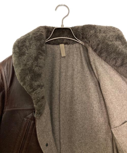 NIGEL CABOURN（ナイジェルケーボン）NIGEL CABOURN (ナイジェルケーボン) 襟ボアホースハイドカーコート ブラウン サイズ:50の古着・服飾アイテム