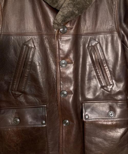 NIGEL CABOURN（ナイジェルケーボン）NIGEL CABOURN (ナイジェルケーボン) 襟ボアホースハイドカーコート ブラウン サイズ:50の古着・服飾アイテム